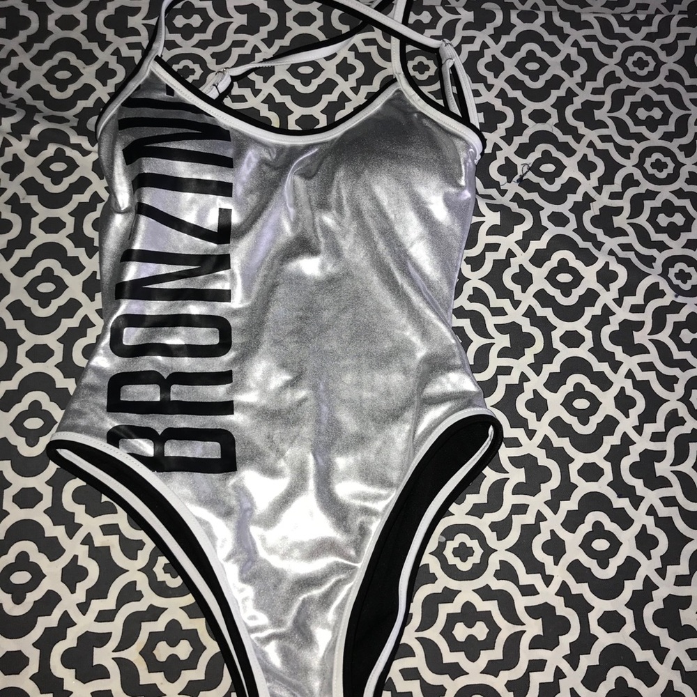 Silver One piece bathing suit!!!